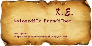 Koloszár Erzsébet névjegykártya