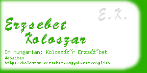 erzsebet koloszar business card